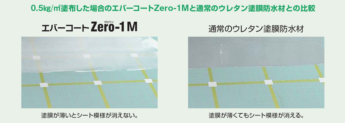 通常のウレタン塗膜防水材との比較